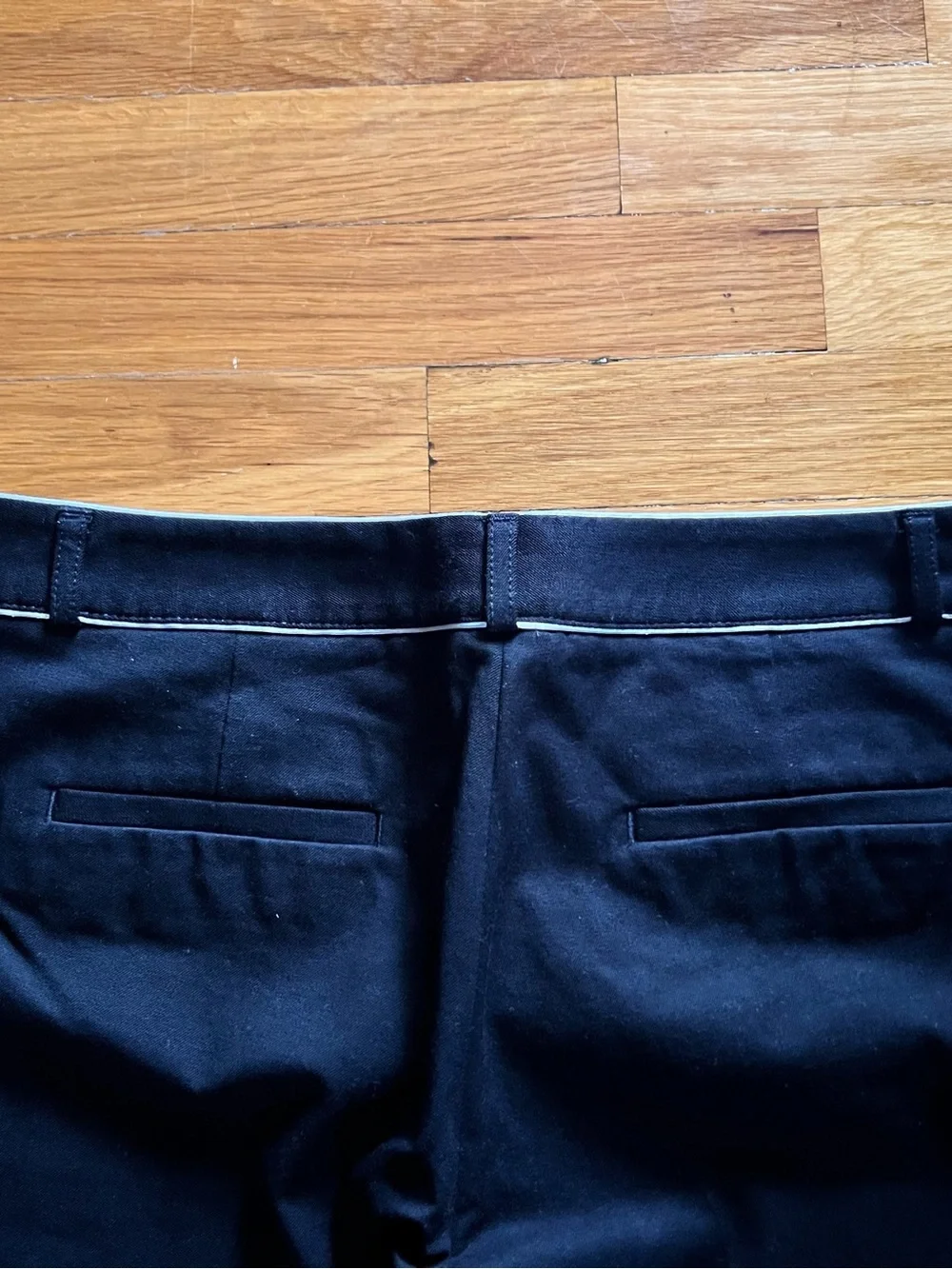Banana Republic Black Sloan Dress Pants with Subtle White Trim - Size 8